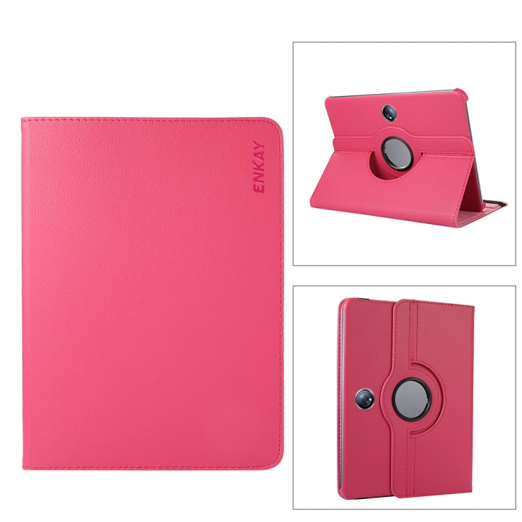 For OnePlus Pad / OPPO Pad 2 ENKAY 360 Degree Rotation Stand Litchi Leather Smart Tablet Case, For OnePlus Pad / OPPO Pad 2