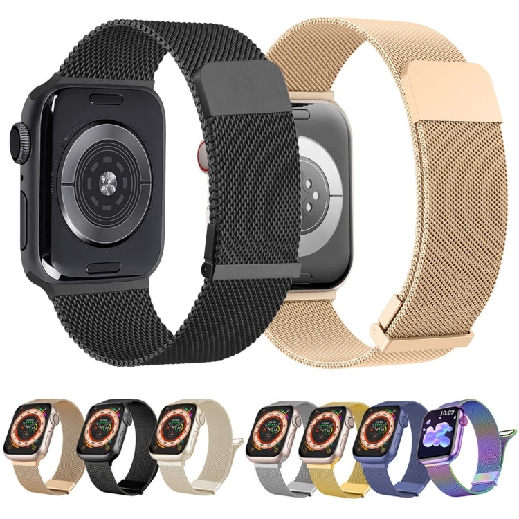 Milan Double Magnetic Steel Mesh Watch Band, For Apple Watch SE 2022 44mm, For Apple Watch 7 41mm, For Apple Watch 7 45mm, For Apple Watch SE 40mm