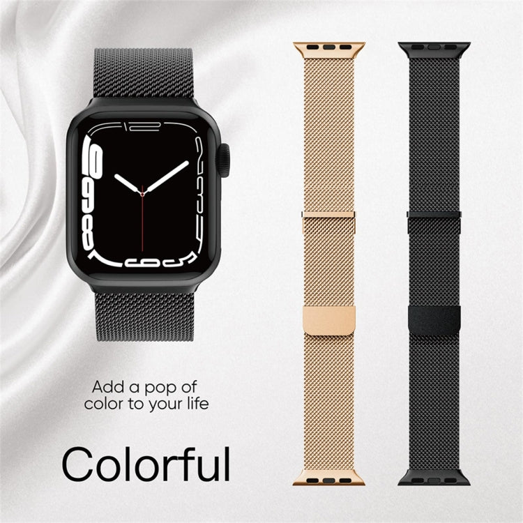 Milan Double Magnetic Steel Mesh Watch Band, For Apple Watch SE 2022 44mm, For Apple Watch 7 41mm, For Apple Watch 7 45mm, For Apple Watch SE 40mm