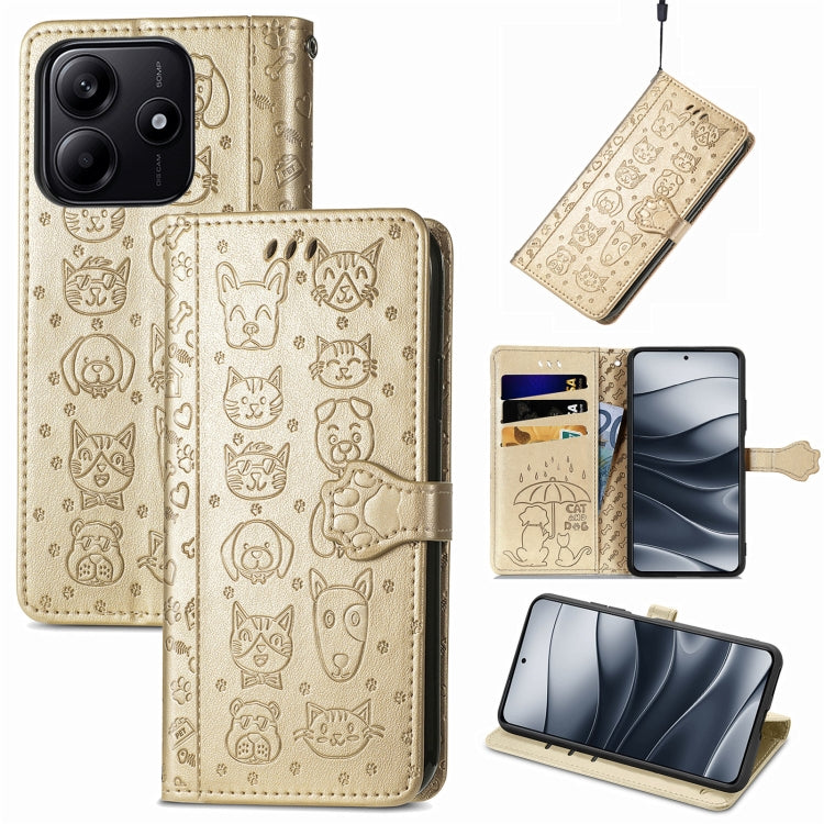 Cat and Dog Embossed Leather Phone Case, For Xiaomi 15 Ultra, For Xiaomi 15 Pro, For Xiaomi 15, For Xiaomi Redmi Note 14 5G