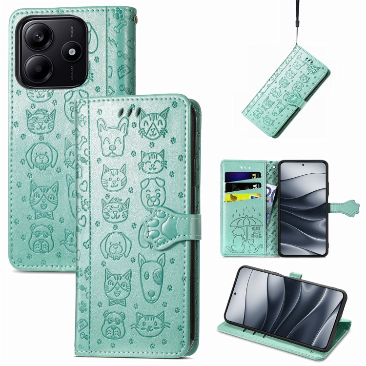 Cat and Dog Embossed Leather Phone Case, For Xiaomi 15 Ultra, For Xiaomi 15 Pro, For Xiaomi 15, For Xiaomi Redmi Note 14 5G