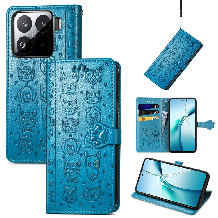 Cat and Dog Embossed Leather Phone Case, For Xiaomi 15 Ultra, For Xiaomi 15 Pro, For Xiaomi 15, For Xiaomi Redmi Note 14 5G