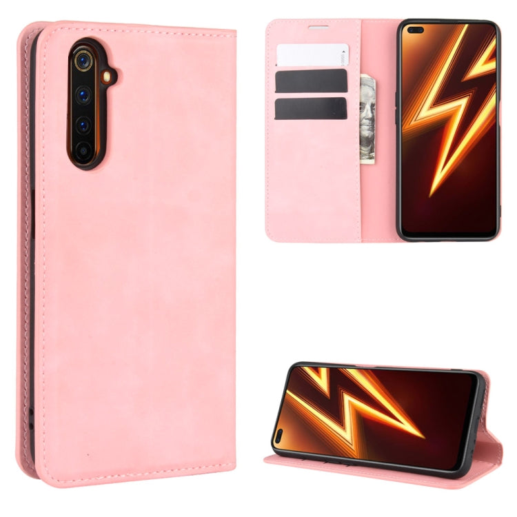 For OPPO Realme 6 Pro Retro-skin Business Magnetic Suction Leather Case with Holder & Card Slots & Wallet, For OPPO Realme 6 Pro