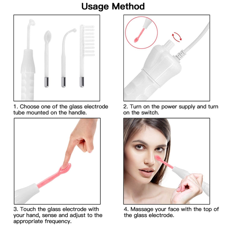10W High-Frequency Electrotherapy Instrument Beauty Instrument, With 4 Tube Purple Light