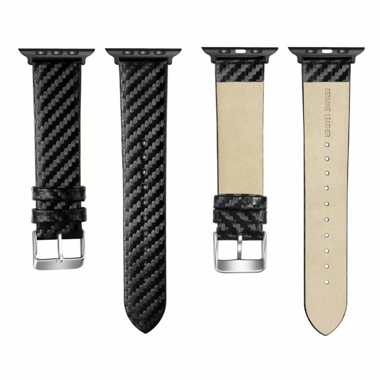 Genuine Leather Carbon Fiber Strap + Frame for Apple Watch Series 4 40mm, Apple Watch Series 4 40mm