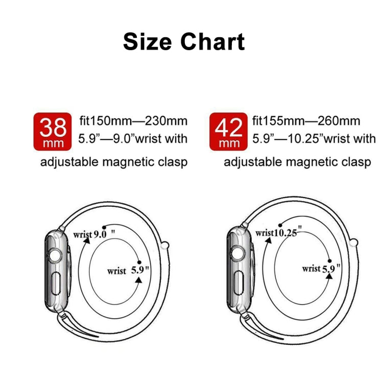 For Apple Watch Ultra 49mm&amp;Watch Ultra 2 49mm / Series 10 46mm / 9&amp;8&amp;7 45mm / SE 3&amp;SE 2&amp;6&amp;SE&amp;5&amp;4 44mm / 3&amp;2&amp;1 42mm Color-changing Magnetic Nylon Watch Band, 44mm