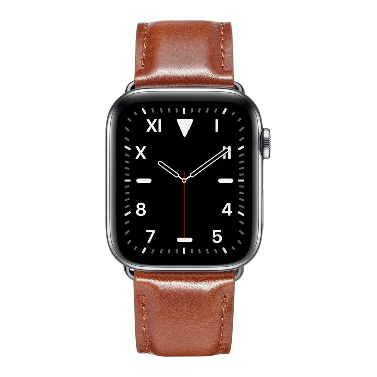 Black Buckle Leather Watch Band For Apple Watch Ultra 49mm&Watch Ultra 2 49mm / Series 10 46mm / 9&8&7 45mm / SE 3&SE 2&6&SE&5&4 44mm / 3&2&1 42mm, For Apple Watch Ultra 49mm / Series 8&7 45mm / SE 2&6&SE&5&4 44mm / 3&2&1 42mm