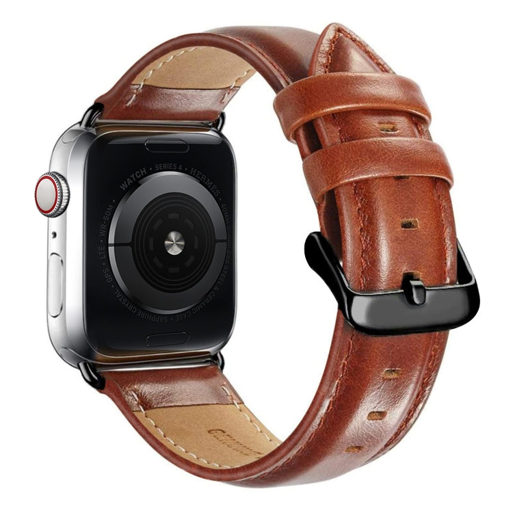 Black Buckle Leather Watch Band For Apple Watch Ultra 49mm&Watch Ultra 2 49mm / Series 10 46mm / 9&8&7 45mm / SE 3&SE 2&6&SE&5&4 44mm / 3&2&1 42mm, For Apple Watch Ultra 49mm / Series 8&7 45mm / SE 2&6&SE&5&4 44mm / 3&2&1 42mm