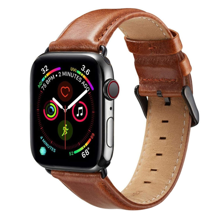 Black Buckle Leather Watch Band For Apple Watch Ultra 49mm&Watch Ultra 2 49mm / Series 10 46mm / 9&8&7 45mm / SE 3&SE 2&6&SE&5&4 44mm / 3&2&1 42mm, For Apple Watch Ultra 49mm / Series 8&7 45mm / SE 2&6&SE&5&4 44mm / 3&2&1 42mm