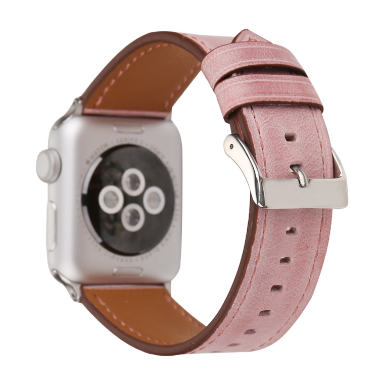 For Apple Watch Series 10 42mm / 9&amp;8&amp;7 41mm / SE 3&amp;SE 2&amp;6&amp;SE&amp;5&amp;4 40mm / 3&amp;2&amp;1 38mm Fresh Style Genuine Leather Watch Band, 38mm