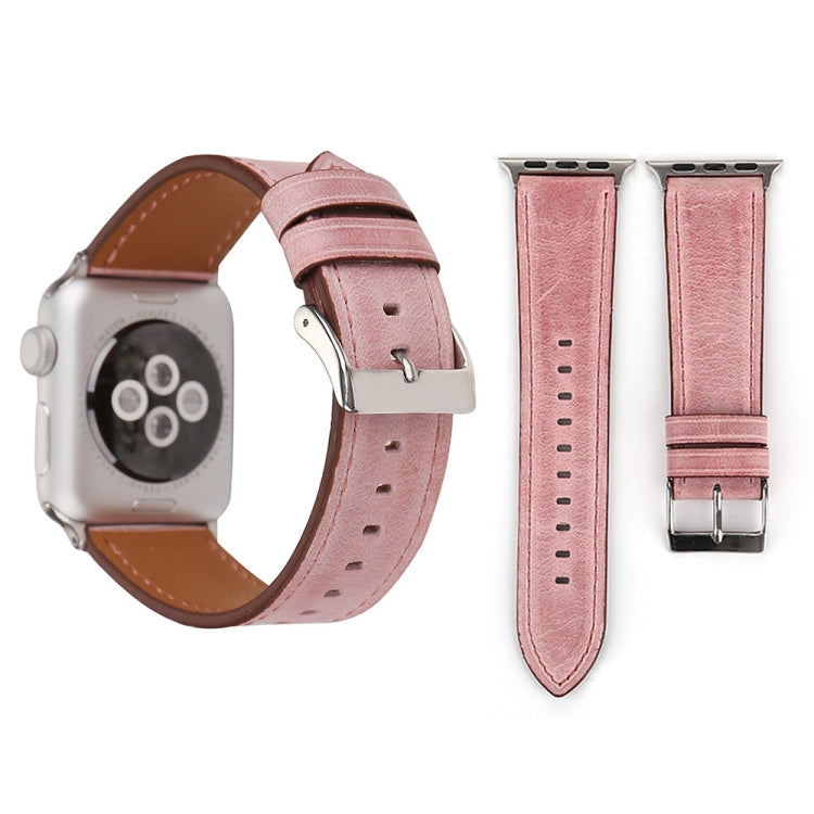 For Apple Watch Ultra 49mm&amp;Watch Ultra 2 49mm / Series 10 46mm / 9&amp;8&amp;7 45mm / SE 3&amp;SE 2&amp;6&amp;SE&amp;5&amp;4 44mm / 3&amp;2&amp;1 42mm Fresh Style Genuine Leather Watch Band, 42mm