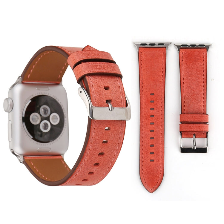 For Apple Watch Ultra 49mm&amp;Watch Ultra 2 49mm / Series 10 46mm / 9&amp;8&amp;7 45mm / SE 3&amp;SE 2&amp;6&amp;SE&amp;5&amp;4 44mm / 3&amp;2&amp;1 42mm Fresh Style Genuine Leather Watch Band, 42mm