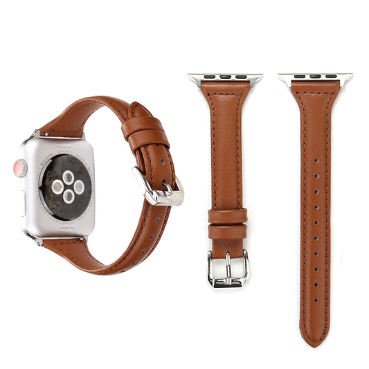 Simple Fashion Genuine Leather T Type Watch Band for Apple Watch Series 3 & 2 & 1 38mm, 38mm