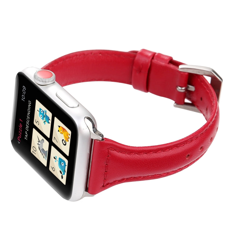 Simple Fashion Genuine Leather T Type Watch Band for Apple Watch Series 3 &amp; 2 &amp; 1 42mm, 42mm