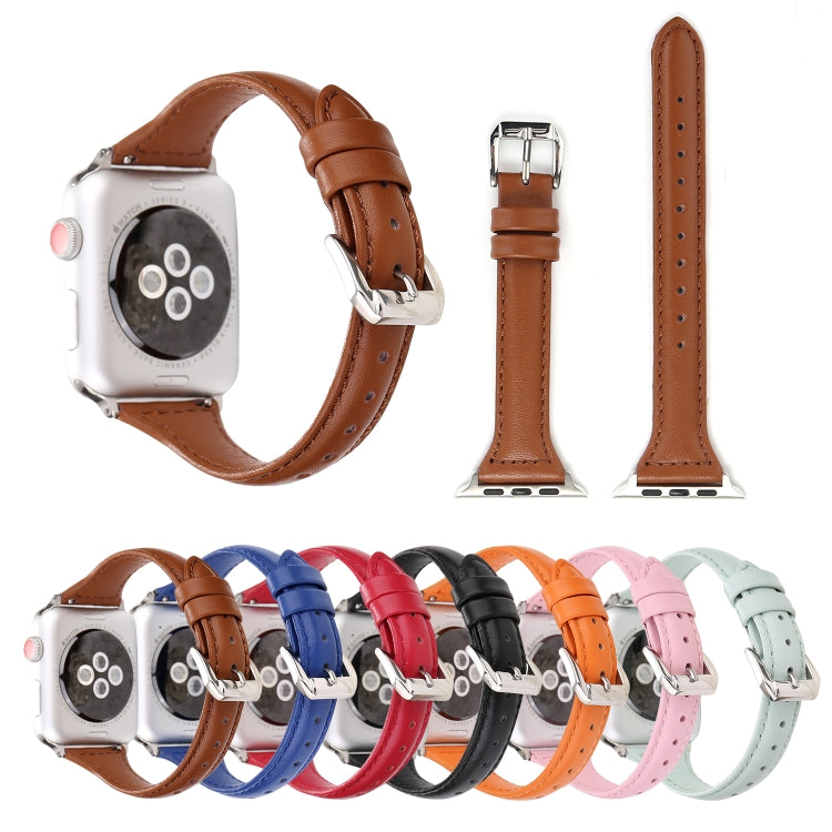 Simple Fashion Genuine Leather T Type Watch Band for Apple Watch Series 3 &amp; 2 &amp; 1 42mm, 42mm