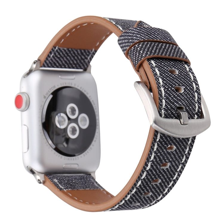 For Apple Watch Series 10 42mm / 9&amp;8&amp;7 41mm / SE 3&amp;SE 2&amp;6&amp;SE&amp;5&amp;4 40mm / 3&amp;2&amp;1 38mm Simple Fashion Genuine Leather Cowboy Pattern Watch Band, 38mm