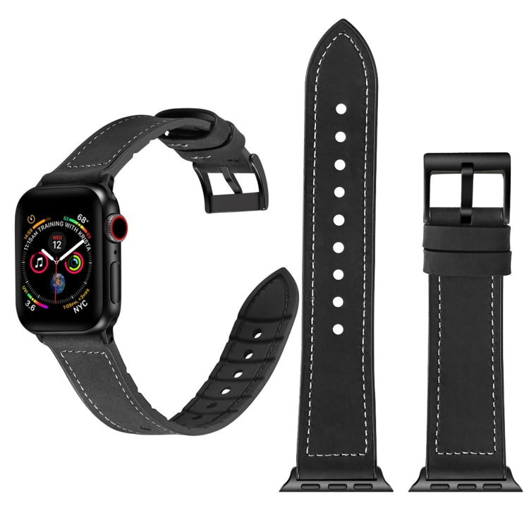 Solid Color TPU + Stainless Steel Watch Band for Apple Watch Series 3 &amp; 2 &amp; 1 42mm, 42mm