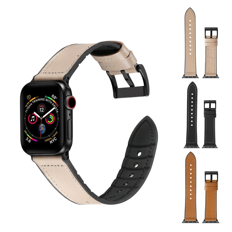 Solid Color TPU + Stainless Steel Watch Band for Apple Watch Series 3 &amp; 2 &amp; 1 42mm, 42mm