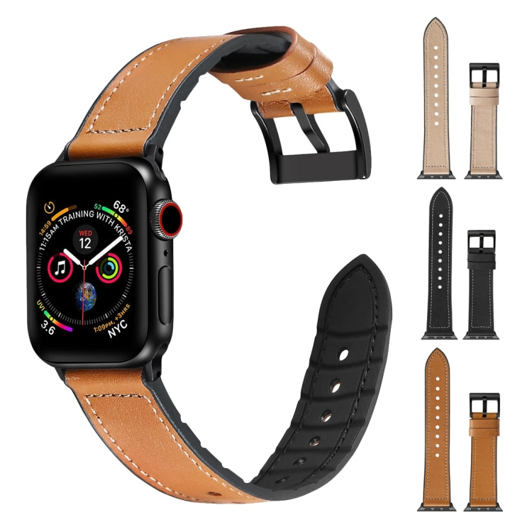 Solid Color TPU + Stainless Steel Watch Band for Apple Watch Series 7 45mm / 6 &amp; SE &amp; 5 &amp; 4 44mm / 3 &amp; 2 &amp; 1 42mm, 44mm