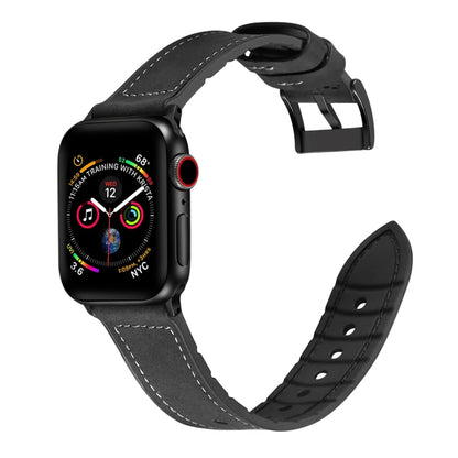 Solid Color TPU + Stainless Steel Watch Band for Apple Watch Series 10 42mm / 9&8&7 41mm / SE 3&SE 2&6&SE&5&4 40mm / 3&2&1 38mm, 40mm