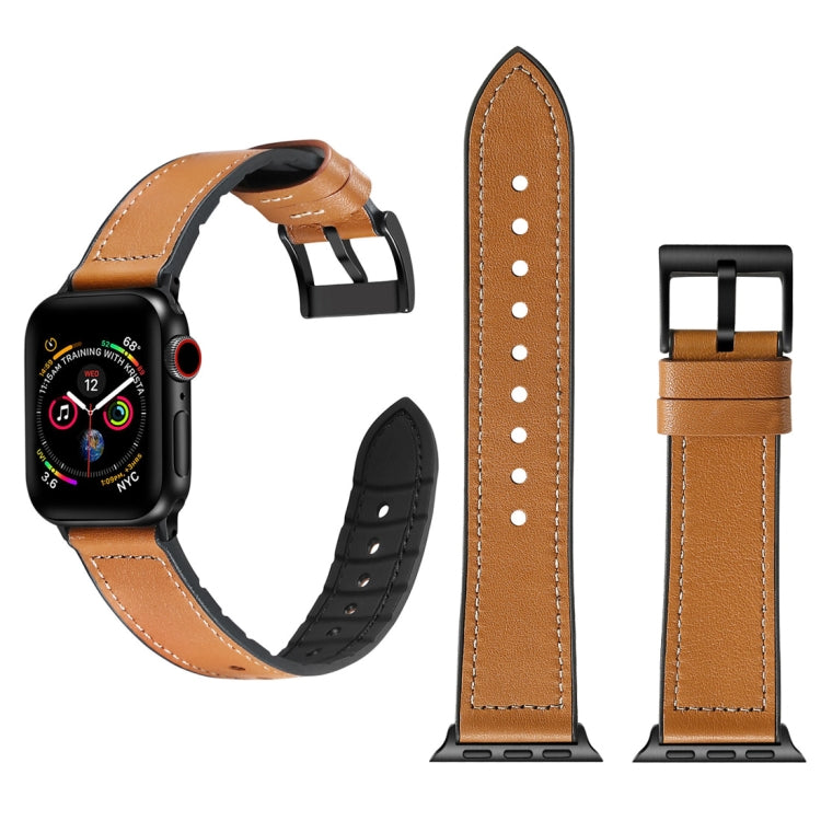 Solid Color TPU + Stainless Steel Watch Band for Apple Watch Series 10 42mm / 9&amp;8&amp;7 41mm / SE 3&amp;SE 2&amp;6&amp;SE&amp;5&amp;4 40mm / 3&amp;2&amp;1 38mm, 40mm