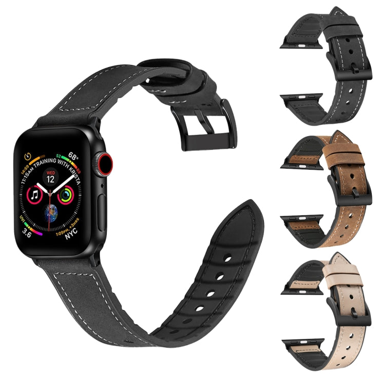 Solid Color TPU + Stainless Steel Watch Band for Apple Watch Series 10 42mm / 9&amp;8&amp;7 41mm / SE 3&amp;SE 2&amp;6&amp;SE&amp;5&amp;4 40mm / 3&amp;2&amp;1 38mm, 40mm