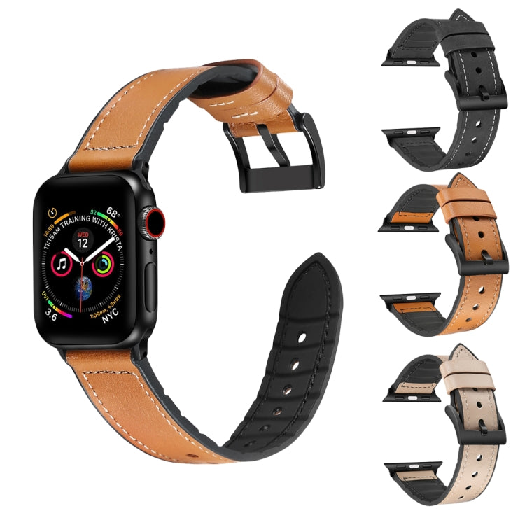 Solid Color TPU + Stainless Steel Watch Band for Apple Watch Series 3 &amp; 2 &amp; 1 38mm, 38mm