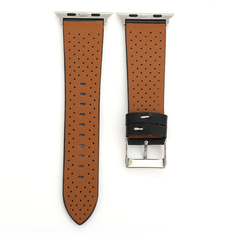 For Apple Watch Series 3 &amp; 2 &amp; 1 38mm Small Cave Genuine Leather Wrist Watch Band, For 38mm