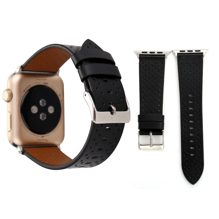 For Apple Watch Series 3 &amp; 2 &amp; 1 38mm Small Cave Genuine Leather Wrist Watch Band, For 38mm