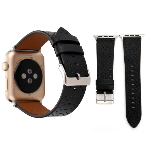 For Apple Watch Series 3 & 2 & 1 38mm Small Cave Genuine Leather Wrist Watch Band, For 38mm