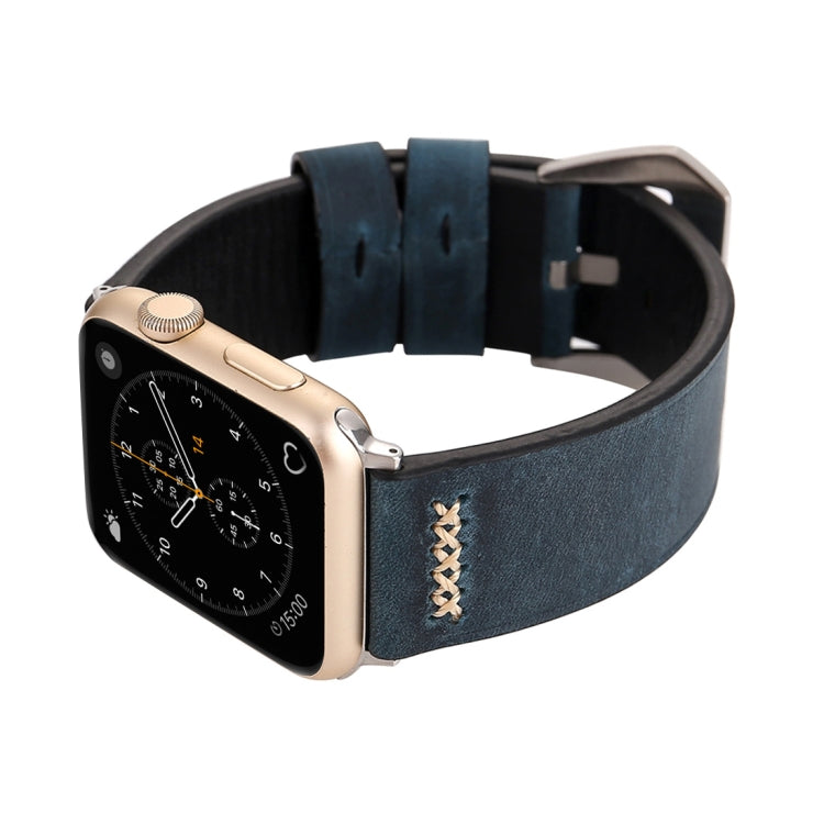 For Apple Watch Series 3 &amp; 2 &amp; 1 38mm Retro XX Line Pattern Genuine Leather Wrist Watch Band, For 38mm