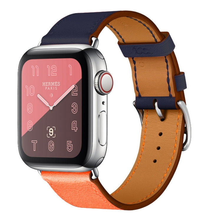 Two Color Single Loop Leather Wrist Strap Watchband for Apple Watch Series 3 & 2 & 1, 38mm Orange+Bright Blue, 42mm Orange+Bright Blue, 38mm Pink+Wine Red, 42mm Pink+Wine Red, 38mm Amber+Orange Red+Light Rose Red, 42mm Amber+Orange Red+Light Rose Red��...