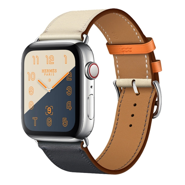 Two Color Single Loop Leather Wrist Strap Watchband for Apple Watch Series 3 & 2 & 1, 38mm Orange+Bright Blue, 42mm Orange+Bright Blue, 38mm Pink+Wine Red, 42mm Pink+Wine Red, 38mm Amber+Orange Red+Light Rose Red, 42mm Amber+Orange Red+Light Rose Red