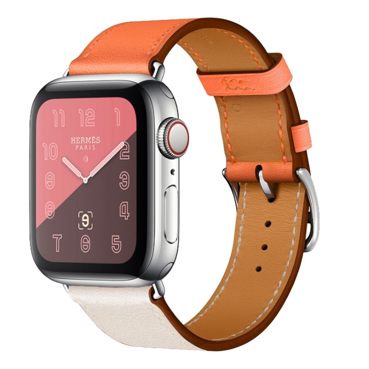 Two Color Single Loop Leather Wrist Strap Watchband for Apple Watch Series 3 & 2 & 1, 38mm Orange+Bright Blue, 42mm Orange+Bright Blue, 38mm Pink+Wine Red, 42mm Pink+Wine Red, 38mm Amber+Orange Red+Light Rose Red, 42mm Amber+Orange Red+Light Rose Red