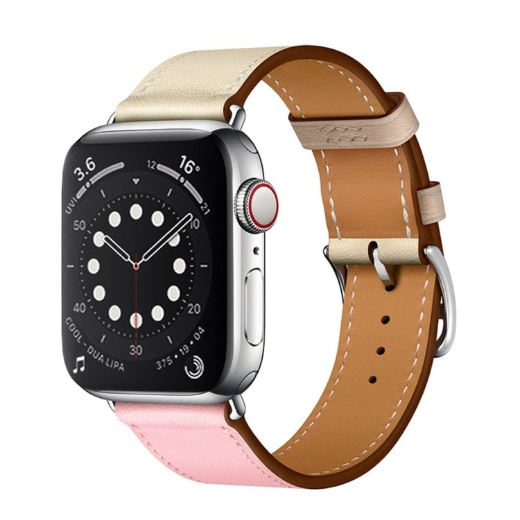 Two Color Single Loop Leather Wrist Strap Watchband for Apple Watch Series 3 & 2 & 1, 38mm Orange+Bright Blue, 42mm Orange+Bright Blue, 38mm Pink+Wine Red, 42mm Pink+Wine Red, 38mm Amber+Orange Red+Light Rose Red, 42mm Amber+Orange Red+Light Rose Red