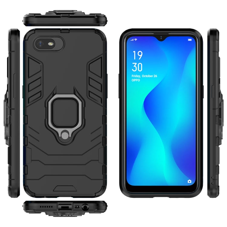 Panther PC + TPU Shockproof Protective Case with Magnetic Ring Holder for OPPO, For OPPO A1k, For OPPO Realme C2