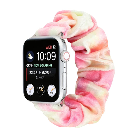 Flannel Hair Ring Replacement Strap Watchband, For Apple Watch Ultra 49mm / Series 8&amp;7 45mm / SE 2&amp;6&amp;SE&amp;5&amp;4 44mm / 3&amp;2&amp;1 42mm, For Apple Watch Series 7 45mm / 6 &amp; SE &amp; 5 &amp; 4 44mm / 3 &amp; 2 &amp; 1 42mm