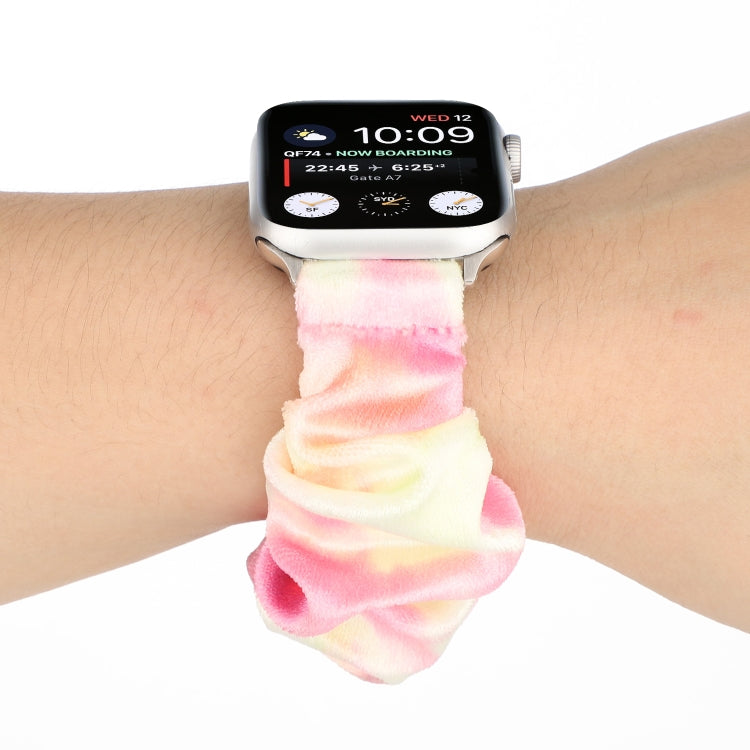 Flannel Hair Ring Replacement Strap Watchband, For Apple Watch Ultra 49mm / Series 8&amp;7 45mm / SE 2&amp;6&amp;SE&amp;5&amp;4 44mm / 3&amp;2&amp;1 42mm, For Apple Watch Series 7 45mm / 6 &amp; SE &amp; 5 &amp; 4 44mm / 3 &amp; 2 &amp; 1 42mm