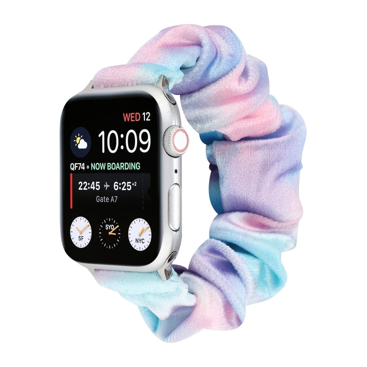 Flannel Hair Ring Replacement Strap Watchband, For Apple Watch Ultra 49mm / Series 8&amp;7 45mm / SE 2&amp;6&amp;SE&amp;5&amp;4 44mm / 3&amp;2&amp;1 42mm, For Apple Watch Series 7 45mm / 6 &amp; SE &amp; 5 &amp; 4 44mm / 3 &amp; 2 &amp; 1 42mm