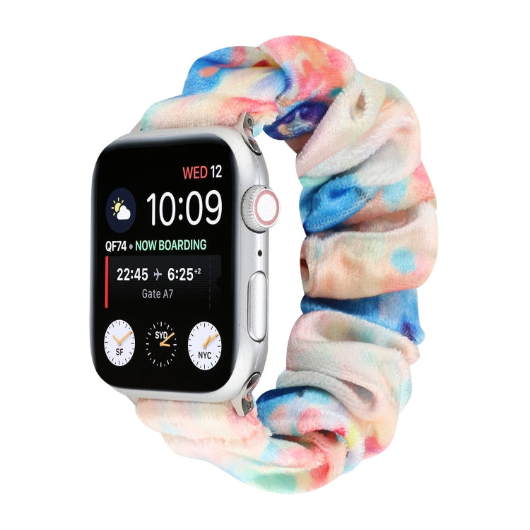 Flannel Hair Ring Replacement Strap Watchband, For Apple Watch Series 8&amp;7 41mm / SE 2&amp;6&amp;SE&amp;5&amp;4 40mm / 3&amp;2&amp;1 38mm