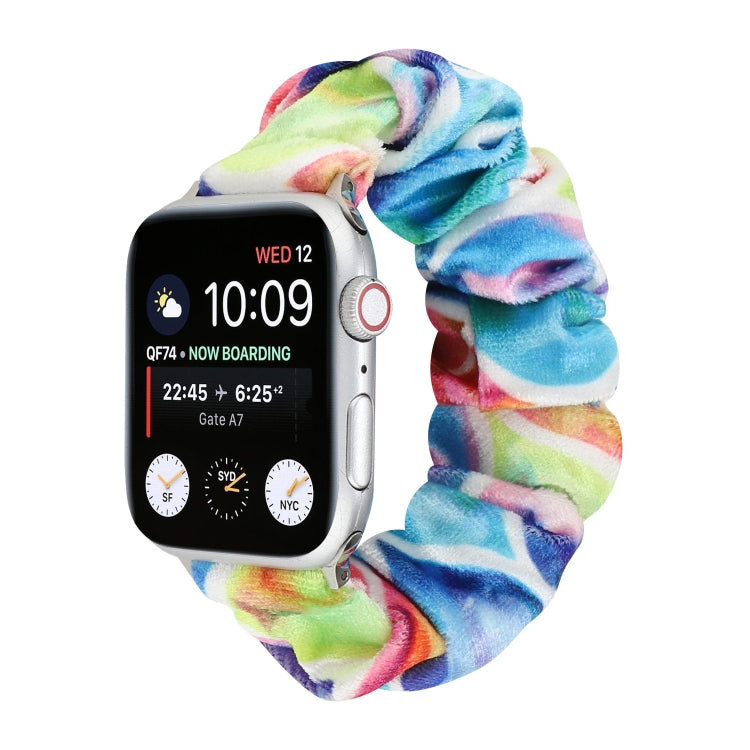 Flannel Hair Ring Replacement Strap Watchband, For Apple Watch Series 8&amp;7 41mm / SE 2&amp;6&amp;SE&amp;5&amp;4 40mm / 3&amp;2&amp;1 38mm