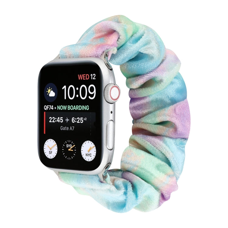 Flannel Hair Ring Replacement Strap Watchband, For Apple Watch Series 8&amp;7 41mm / SE 2&amp;6&amp;SE&amp;5&amp;4 40mm / 3&amp;2&amp;1 38mm