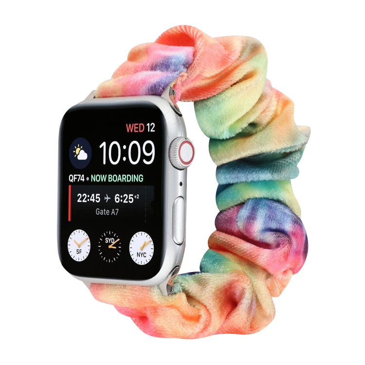 Flannel Hair Ring Replacement Strap Watchband, For Apple Watch Series 8&amp;7 41mm / SE 2&amp;6&amp;SE&amp;5&amp;4 40mm / 3&amp;2&amp;1 38mm