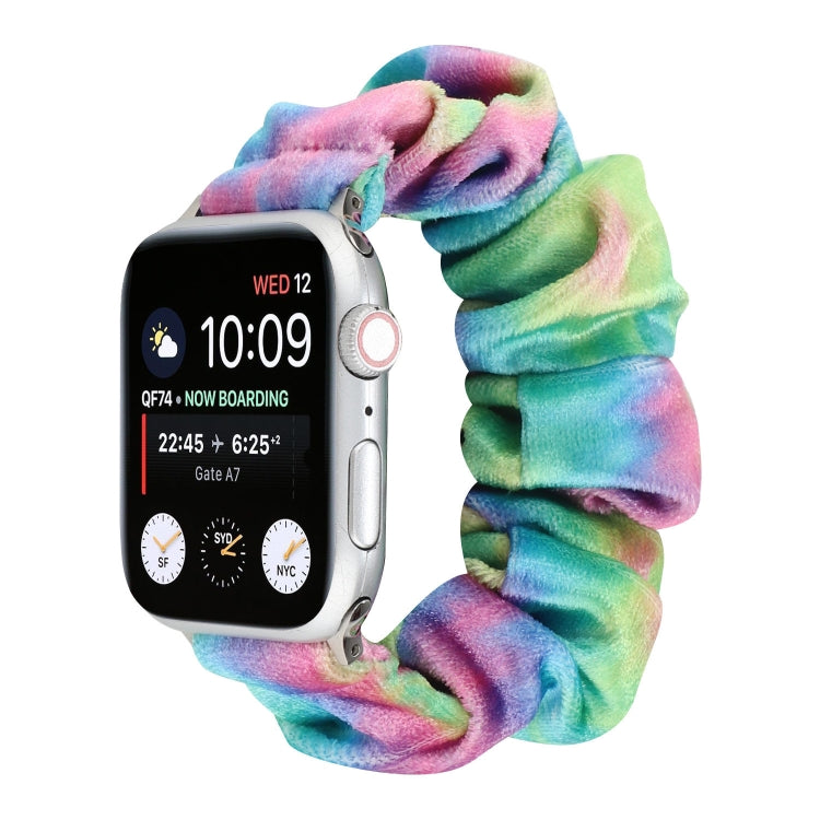 Flannel Hair Ring Replacement Strap Watchband, For Apple Watch Series 8&amp;7 41mm / SE 2&amp;6&amp;SE&amp;5&amp;4 40mm / 3&amp;2&amp;1 38mm