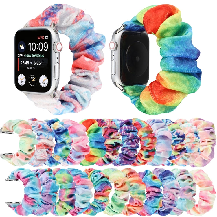 Flannel Hair Ring Replacement Strap Watchband, For Apple Watch Series 8&amp;7 41mm / SE 2&amp;6&amp;SE&amp;5&amp;4 40mm / 3&amp;2&amp;1 38mm