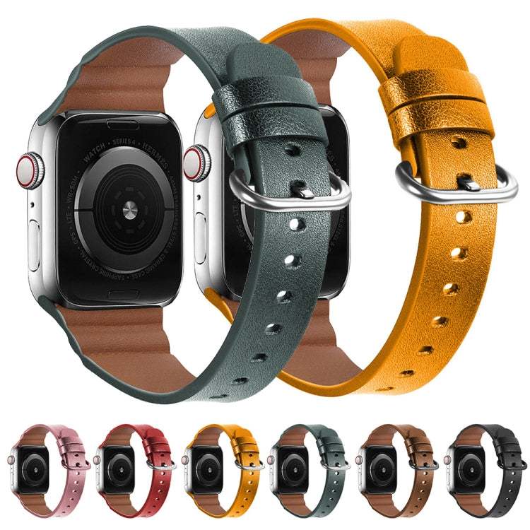 Replacement Genuine Leather Watchbands, For Apple Watch Series 7 45mm / 6 &amp; SE &amp; 5 &amp; 4 44mm / 3 &amp; 2 &amp; 1 42mm, For Apple Watch Series 7 41mm / 6 &amp; SE &amp; 5 &amp; 4 40mm / 3 &amp; 2 &amp; 1 38mm