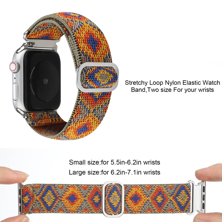 Metal Japanese Buckle Elastic Nylon Replacement Watchbands, For Apple Watch Series 7 45mm / 6 &amp; SE &amp; 5 &amp; 4 44mm / 3 &amp; 2 &amp; 1 42mm, For Apple Watch Series 8&amp;7 41mm / SE 2&amp;6&amp;SE&amp;5&amp;4 40mm / 3&amp;2&amp;1 38mm