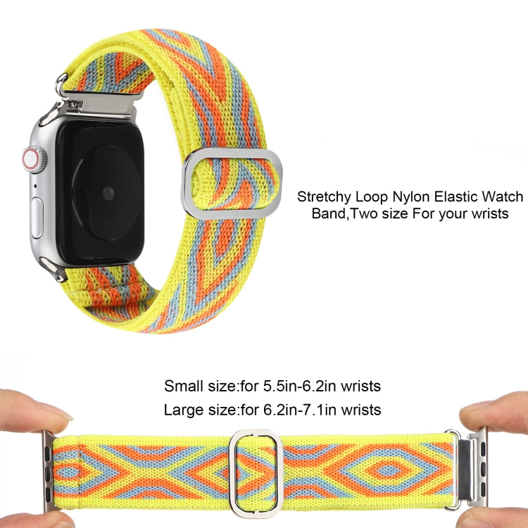 Metal Japanese Buckle Elastic Nylon Replacement Watchbands, For Apple Watch Ultra 49mm / Series 8&amp;7 45mm / SE 2&amp;6&amp;SE&amp;5&amp;4 44mm / 3&amp;2&amp;1 42mm