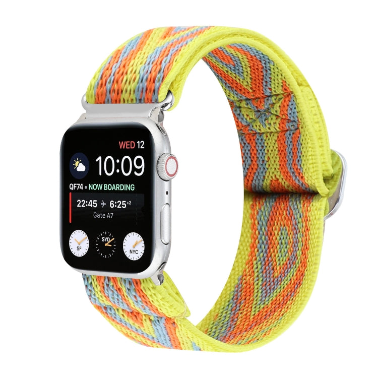 Metal Japanese Buckle Elastic Nylon Replacement Watchbands, For Apple Watch Ultra 49mm / Series 8&amp;7 45mm / SE 2&amp;6&amp;SE&amp;5&amp;4 44mm / 3&amp;2&amp;1 42mm