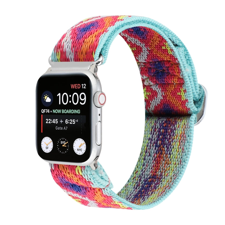 Metal Japanese Buckle Elastic Nylon Replacement Watchbands, For Apple Watch Ultra 49mm / Series 8&amp;7 45mm / SE 2&amp;6&amp;SE&amp;5&amp;4 44mm / 3&amp;2&amp;1 42mm